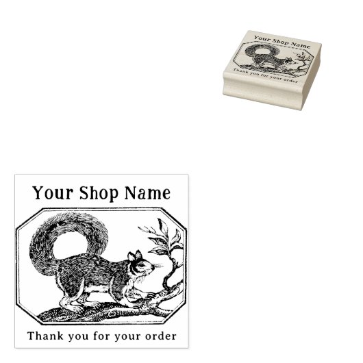 Katoen Eekhoorn Sjabloon Kleine Onderneming Rubberstempel (Gestempeld)