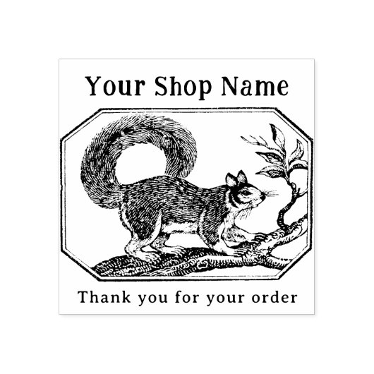 Katoen Eekhoorn Sjabloon Kleine Onderneming Rubberstempel (Afrduk)