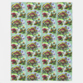 Katoen en bloemen fleece deken (Voorkant)