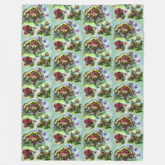 Katoen en bloemen fleece deken (Voorkant)