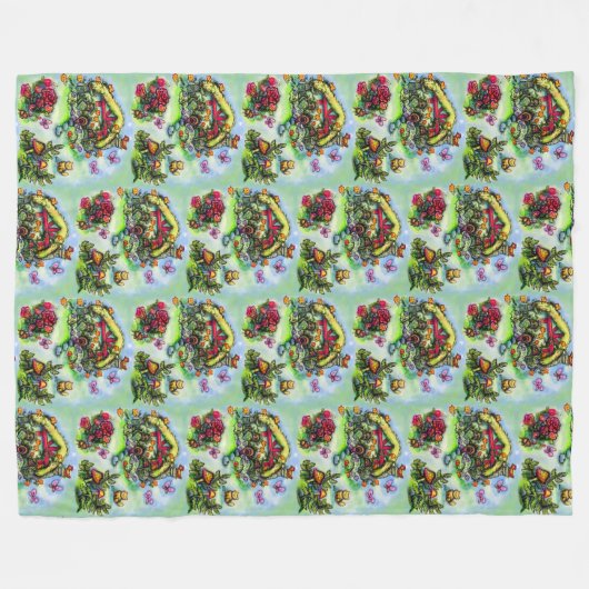 Katoen en bloemen fleece deken (Voorkant (Horizontaal))