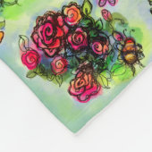 Katoen en bloemen fleece deken (Hoek)