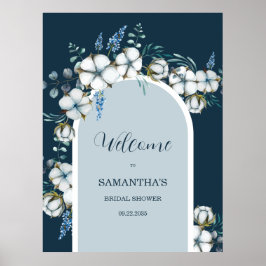 Katoen en eucalyptus Vrijgezellenfeest welkomsttek Poster