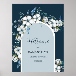 Katoen en eucalyptus Vrijgezellenfeest welkomsttek Poster