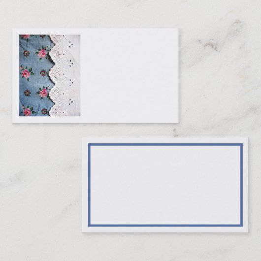 Katoen en kant naaien visitekaartje (Voorkant / Achterkant)
