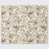 Katoen en katoendeeg, buisjes, botanisch cadeaupapier (Vlak)