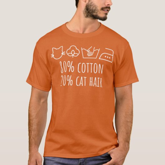 Katoen en kattenhaar grappige kat t-shirt (Voorkant)