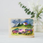 Katoen en wilde bloemen Engels land Briefkaart (Staand voorkant)