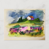 Katoen en wilde bloemen Engels land Briefkaart (Voorkant)