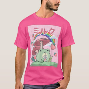 Katoen esthetisch Kawaii Kikker Drink Japans T-shirt