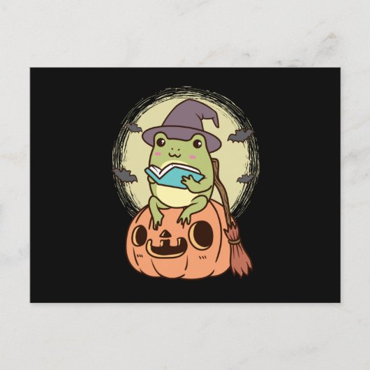 Katoen esthetisch kikker met heks Pet Briefkaart (Voorkant)