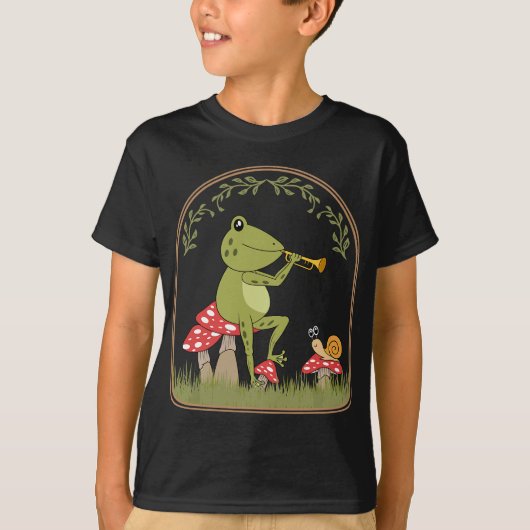 Katoen esthetische kikker die Trumpet Toad Mu spee T-shirt (Voorkant)