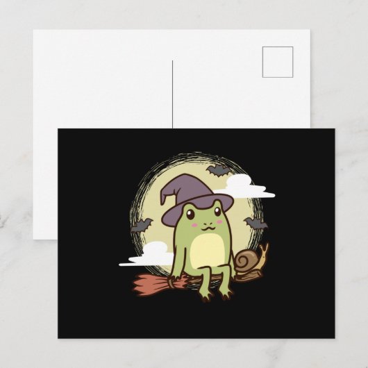 Katoen esthetische kikker met hekgebakje briefkaart (Voorkant / Achterkant)