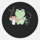 Katoen esthetische kikkervisjes ronde sticker (Voorkant)