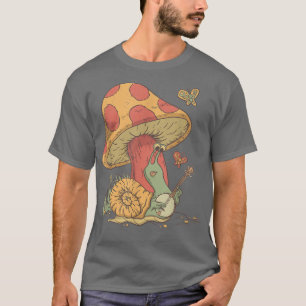 Katoen esthetische slak die Banjo op paddenstoel s T-shirt