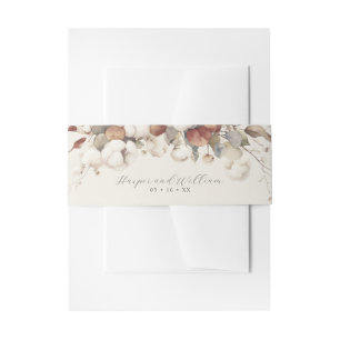 Katoen & Eucalyptus Beige bruiloft uitnodiging Uitnodigingen Wikkel