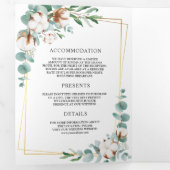 Katoen Eucalyptus Goud Lijst Alles in een bruiloft Drieluik Uitnodiging (Binnenzijde eerst)