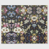 Katoen  Floral Witte botanische bloem Cadeaupapier (Vlak)