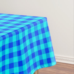 Katoen Gingham Plaid Textuur   Blauw geruit Tafelkleed