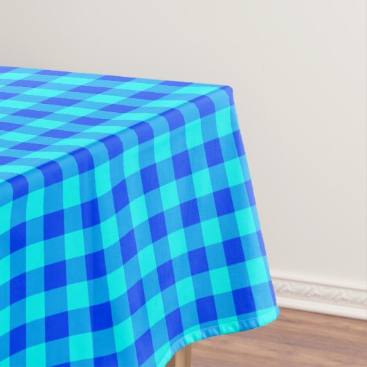 Katoen Gingham Plaid Textuur | Blauw geruit Tafelkleed (Voorbeeld)