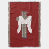 Katoen Gooi Deken Rood Achtergrond (Voorkant Verticaal)