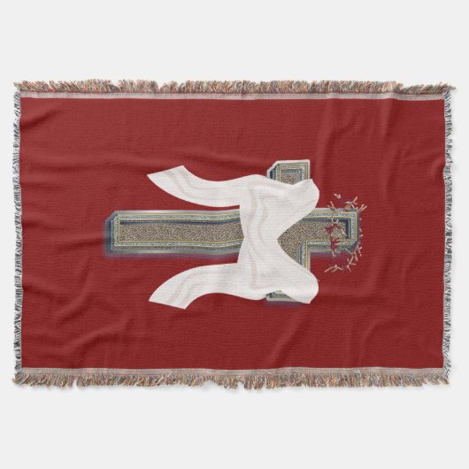 Katoen Gooi Deken Rood Achtergrond (Voorkant)