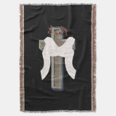 Katoen Gooi Deken Zwart Achtergrond (Voorkant Verticaal)