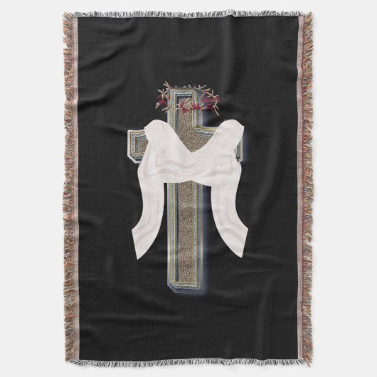 Katoen Gooi Deken Zwart Achtergrond (Voorkant Verticaal)