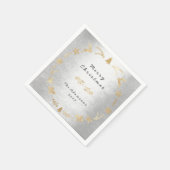 Katoen grijze zilver Glam Gold Kerstmis Servetten (Hoek)