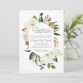 Katoen groen doop uitnodiging (Staand voorkant)