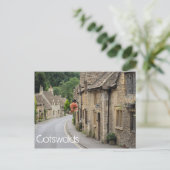 Katoen in Castle Combe-tekstbriefkaart Briefkaart (Staand voorkant)