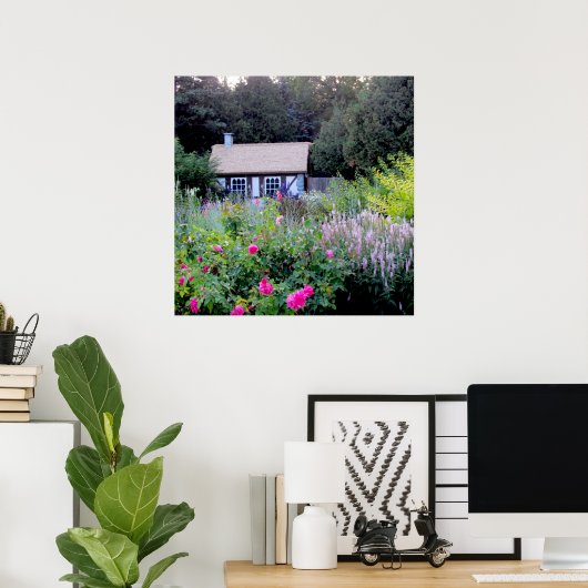 Katoen in de Engelse tuinen Poster (Thuiskantoor)