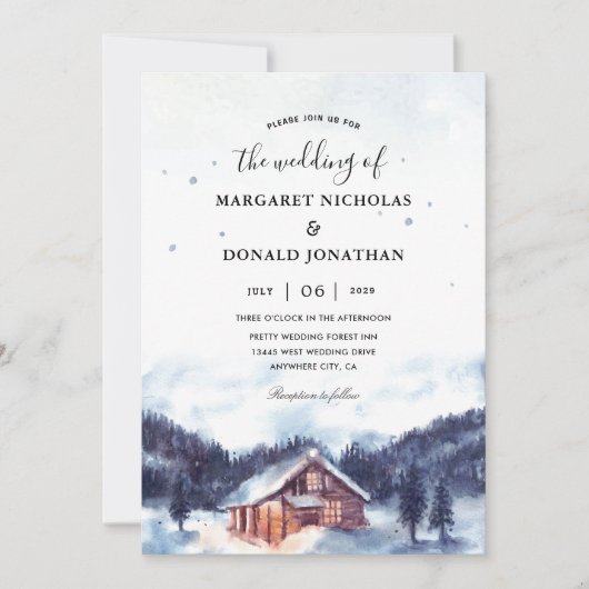 Katoen in een sneeuwdorp Weddenschappen Kaart (Voorkant)