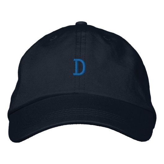 Katoen Initial D -Letter Monogram Handige Hoed Geborduurde Pet (Voorkant)