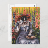 Katoen kat lezen fantasy Art-kaart Briefkaart (Voorkant / Achterkant)