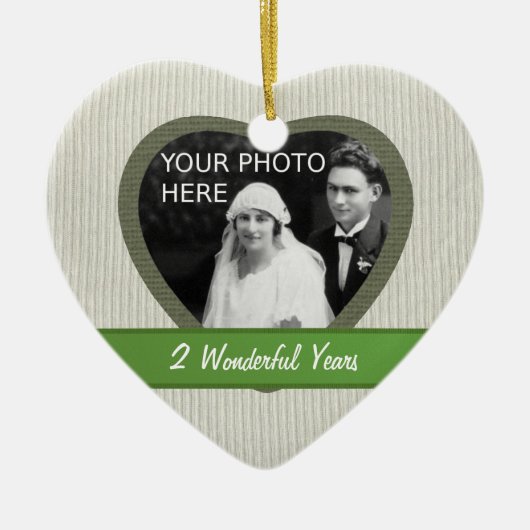 "Katoen" Kijk op het tweede Jubileum Ornament (Voorkant)