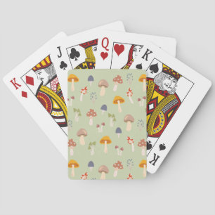 Katoen, kleurrijk paddenstoelenpatroon pokerkaarten