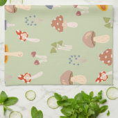 Katoen, kleurrijk paddenstoelenpatroon theedoek (Gevouwen)