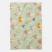 Katoen, kleurrijk paddenstoelenpatroon theedoek (Verticaal)