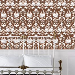 Katoen konijn behang