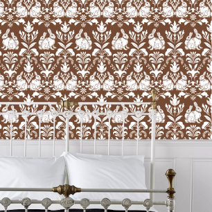 Katoen konijn behang