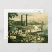 Katoen laden op de Mississippi, 1870 Briefkaart (Voorkant / Achterkant)