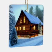 Katoen Land Noordpine Cabine Keramisch Ornament (Rechts)