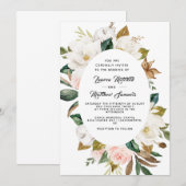 Katoen & Magnolia bruiloft uitnodiging (Voorkant / Achterkant)