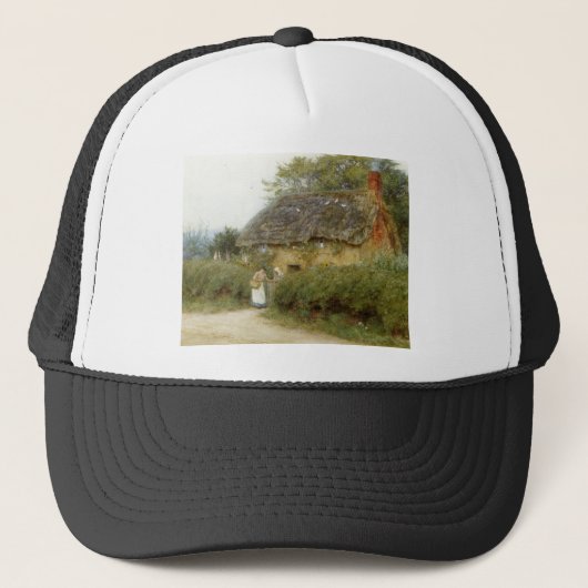 Katoen met zonnebloemen trucker pet (Voorkant)