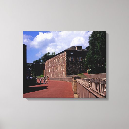 Katoen Mill op New Lanark Briefkaart Poster Foto B Canvas Afdruk (Voorkant)