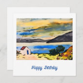 Katoen nabij de verjaardagskaart van het zee (Voorkant / Achterkant)