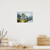 Katoen op de Cliff Poster (Keuken)