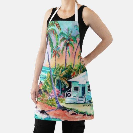 Katoen op de strand schort (Insitu)