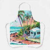 Katoen op de strand schort (Voorkant)